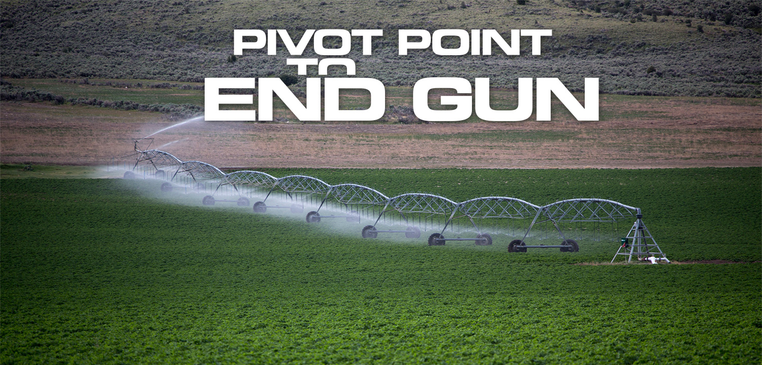 Pivot Point to End Gun illustration with center pivot platform