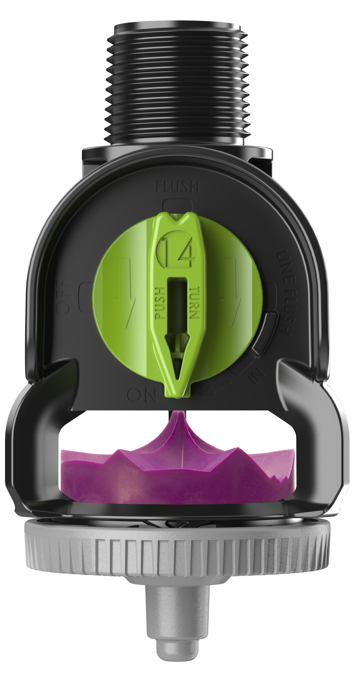 High uniformity, wide throw, gentle droplets